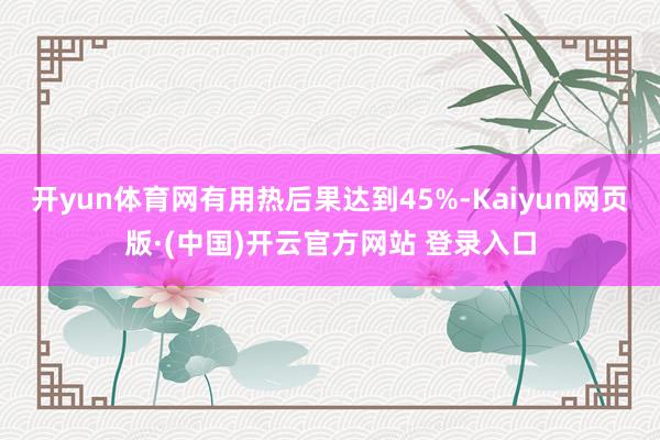 开yun体育网有用热后果达到45%-Kaiyun网页版·(中国)开云官方网站 登录入口