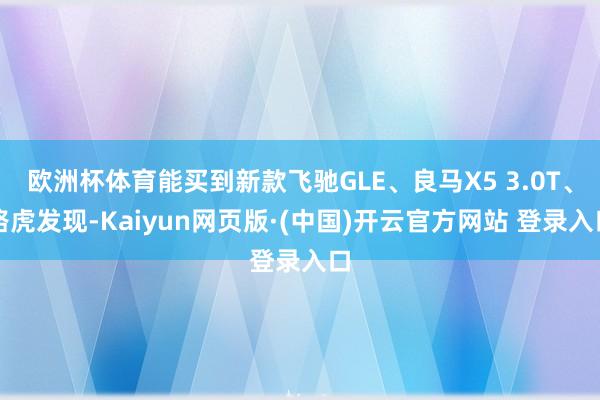 欧洲杯体育能买到新款飞驰GLE、良马X5 3.0T、路虎发现-Kaiyun网页版·(中国)开云官方网站 登录入口